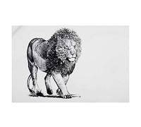Maxwell & Williams Marini Ferlazzo Tea Towel con diseño de león africano, 1% algodón indio, blanco, 5 x 7 cm