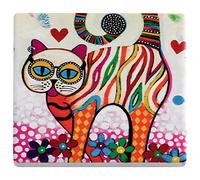 Maxwell & Williams Posavasos Smile Style Tabby Gato 9 x 9 cm Cerámica & Corcho