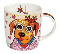 Maxwell & Williams Smile Style - Taza de porcelana multicolor con diseño de perro en caja de regalo, 370 ml