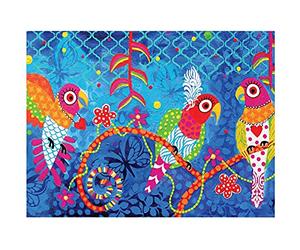 Maxwell & Williams Toalla con estampado de animales Love Hearts y diseño de niñas arco iris, 1% algodón, azul, 5 x 7 cm