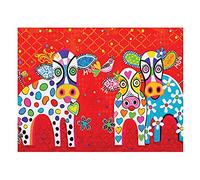 Maxwell & Williams Toalla con estampado de animales Love Hearts y diseño Happy Moo Day, 1% algodón, rojo, 5 x 7 cm