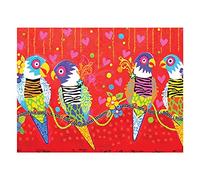 Maxwell & Williams Toalla de Té con Estampado de Animales Love Hearts y Diseño de Tigre, 1% Algodón, Rojo, 5 x 7 cm