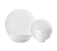 Maxwell & Williams White Basics Diamonds Vajilla de 16 Piezas en Caja de Regalo, Porcelana, Blanca