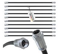 maxx.onLine Cable de conexión F macho 10 x 35 cm, apantallamiento triple, revestimiento de PVC flexible de 120 dB, con anillo de sellado, resistente a los rayos UV, cable coaxial, cable de puente