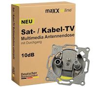 maxx.onLine Lata de satélite y caja multimedia empotrada, caja de televisión por cable, apta para unicable/con un solo cable, toma de antena, enchufe de cable, compatible con módem por cable, toma de