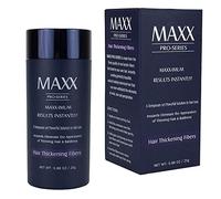 MAXX PRO-SERIES Volumizing Fibras del cabello con queratina real para adelgazar el cabello/Pérdida del cabello - 60 días + suministro - Probado por dermatólogos - Hipoalergénico (Castaño oscuro)