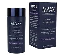 MAXX PRO-SERIES Volumizing Fibras del cabello con queratina real para adelgazar el cabello/Pérdida del cabello - 60 días + suministro - Probado por dermatólogos - Hipoalergénico - (Negro)