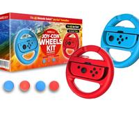 Maxx Tech Joy-Con Wheels and Grips Kit for Nintendo Switch 2&1, Mario Kart World, Mario Kart 8 Deluxe, Nintendo Switch 2 & 1 compatible