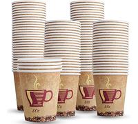 MaxxCore Tazas de café de papel, paquete de 50 tazas de café y té desechables fuertes (8 onzas), tazas de bebida caliente reciclables, café ligero, chocolate, tazas de té, picnic, viajes