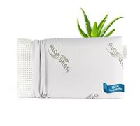 MaxxGoods - Almohada Cama Cervical Ortopédica Cojín de Espuma Viscoelástica de Gel - 70 cm x 42 cm x 16 cm - Almohada con Funda Protectora de Aloe Vera