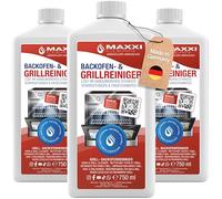 Maxxi Clean | Limpiador de hornos y parrillas extra fuerte (3x 750 ml) | Limpiador y desengrasante de acción automática | para estufas y parrillas | elimina incrustaciones sin calentar