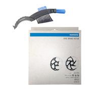 maxxi4you Shimano Deore XT SM-RT86 - Disco de freno para bicicleta (203 mm, incluye cepillo de cadena de bicicleta), color plateado y negro