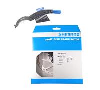 maxxi4you Shimano SM-RT64 - Disco de freno para bicicleta (180 mm, incluye cepillo para cadena de bicicleta), color plateado y negro