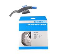 maxxi4you Shimano SM-RT64 - Disco de freno para bicicleta (203 mm, incluye cepillo para cadena de bicicleta), color plateado y negro