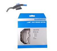 maxxi4you Shimano SM-RT66 - Disco de freno para bicicleta (160 mm, incluye cepillo para cadena de bicicleta), color plateado