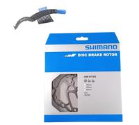 maxxi4you Shimano SM-RT66 - Disco de freno para bicicleta (180 mm, incluye cepillo para cadena de bicicleta), color plateado