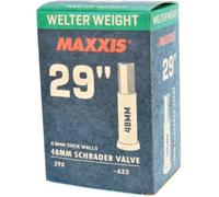 MAXXIS | Cámara Welter Weight 29x2.0-3.0 Válvula Schrader 48mm - 0,80 mm de espesor de pared Resistente a perforaciones Válvula Schrader Medida: 29x2.0/3.0 : 50/76-622 Peso: 235g aprox