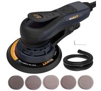 MAXXT 5.0mm Lijadora excéntrica sin escobillas 230V Lijadora excéntrica eléctrica multifuncional con velocidad variable y 10 hojas de papel de lija para trabajos en madera