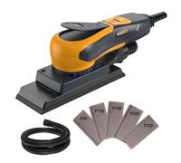 MAXXT Lijadora eléctrica sin escobillas 3.0 350W, velocidad ajustable 4000-10000 rpm, freno automático 2s, extracción automática de polvo, superficie de lijado 198x70mm, 10 hojas de lija