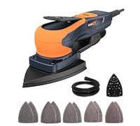 MAXXT Lijadora excéntrica Maus con motor sin escobillas, 350W, órbita de 3 mm, 4000-10000 rpm, superficie de lijado 100 * 152 * 152 mm, 10 hojas de lija.