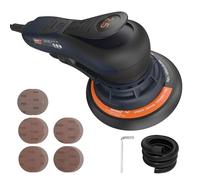 MAXXT Lijadora orbital 2,5 mm sin escobillas 350W, Lijadora electrica 150mm 4000-10000RPM-(6 velocidades ajustables) Freno automático-2s, conexión de tres núcleos y 10 hojas de papel de lija