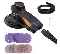 MAXXT Lijadora orbital,350w lijadora orbital aleatoria 10000 OPM con 6 velocidades variables y 10 piezas de 150mm papel,con Bolsillo Lavable de Recogida, para Lijar Madera y Metal