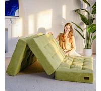 MAXYOYO Colchón Plegable de 2 Plazas, 15 cm de Grosor para Futón Convertible, Sofá Cama Portátil, Colchón para Invitados, Cama Adicional,150x200cm