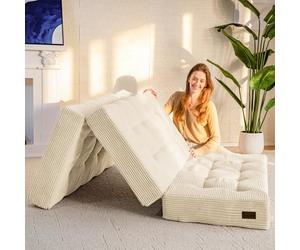 MAXYOYO Colchón Plegable de 2 Plazas, 15 cm de Grosor para Futón Convertible, Sofá Cama Portátil, Colchón para Invitados, Cama Adicional, 135x195