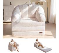 MAXYOYO Sofá Cama Plegable con Respaldo, Cama Plegable sin Estructura con Asa, 2 en 1 Convertible de Puf a Sofá de Suelo, Sofá Plegable Cómodo para Dormitorio y Salón