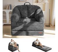 MAXYOYO Sofá Cama Plegable con Respaldo, Cama Plegable sin Estructura con Asa, 2 en 1 Convertible de Puf a Sofá de Suelo, Sofá Plegable Cómodo para Dormitorio y Salón