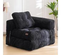 MAXYOYO Sofá Cama Plegable, sofá Convertible de Pana con cojín, 160 x 80 cm, cómodo sofá Cama, sofá de Suelo, salón para Dormitorio, Sala de Estar