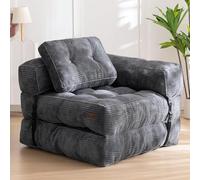 MAXYOYO Sofá Cama Plegable, sofá Convertible de Pana con cojín, 160 x 80 cm, cómodo sofá Cama, sofá de Suelo, salón para Dormitorio, Sala de Estar