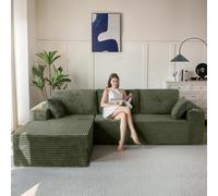 MAXYOYO Sofá Modular Seccional, Moderno Sofá Esquinero de 3-4 Plazas, de Pana, con Asiento a la Izquierda/Derecha, Extragrande, en Forma de L, para Sala de Estar y Dormitorio No Requiere Montaje