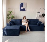 MAXYOYO Sofá Modular Seccional, Moderno Sofá Esquinero de 3-4 Plazas, de Pana, con Asiento a la Izquierda/Derecha, Extragrande, en Forma de L, para Sala de Estar y Dormitorio No Requiere Montaje