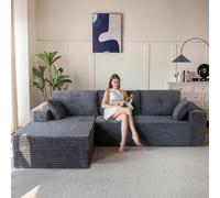 MAXYOYO Sofá Modular Seccional, Moderno Sofá Esquinero de 3-4 Plazas, de Pana, con Asiento a la Izquierda/Derecha, Extragrande, en Forma de L, para Sala de Estar y Dormitorio No Requiere Montaje