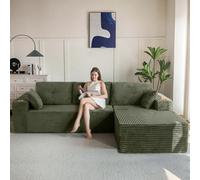 MAXYOYO Sofá Modular Seccional, Moderno Sofá Esquinero de 3-4 Plazas, de Pana, con Asiento a la Izquierda/Derecha, Extragrande, en Forma de L, para Sala de Estar y Dormitorio No Requiere Montaje