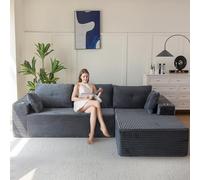 MAXYOYO Sofá Modular Seccional, Moderno Sofá Esquinero de 3-4 Plazas, de Pana, con Asiento a la Izquierda/Derecha, Extragrande, en Forma de L, para Sala de Estar y Dormitorio No Requiere Montaje