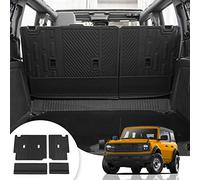 Maxzina Compatible con Ford Bronco 2021 2022, Funda Protectora de Asiento Trasero, Forro de Carga para Maletero de Ford Bronco 2022, Accesorios de 4 Puertas (4 Alfombrillas de Respaldo Trasero)