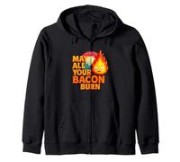 May All Your Bacon Burn Barbacoa Grunge Barbacoa Vintage Sunset Sudadera con Capucha