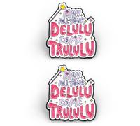 May All Your Delulu Come Trululu - Insignias de regalo, diseño divertido y caprichoso, 3 x 2,5 cm, juego de 2