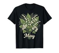 May Birth Flower Lily of The Valley & Hawthorn Birthday Camiseta