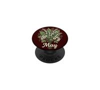 May Birth Flower Lily of The Valley & Hawthorn Birthday PopSockets PopGrip Adhesivo