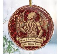 May Cthulhu Devour This Home Last 19 - Cosmic Horror H. P. Lovecraft Ideas - Adornos de Navidad - Decoraciones de Navidad - Acrílico de 3.6 pulgadas - Regalos divertidos de broma - Elefante blanco