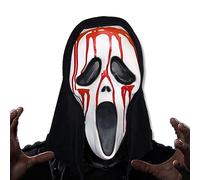 May Huang Máscara de látex para gritos de Halloween, película de terror, fantasmas, máscara para fiesta de fantasmas, accesorios espeluznantes para carnaval, Halloween (B)