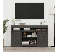 May in Color Farmhouse - Soporte de TV con puerta corrediza de granero para televisores de hasta 65 pulgadas o más pulgadas, centro de entretenimiento de 34 pulgadas de alto, gabinete de