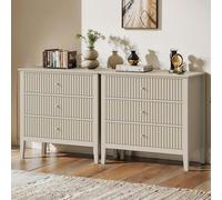 May in Color Juego de 2 cajones ranurados con 3 cajones con rodamientos de bolas, madera moderna de 30 pulgadas de alto con amplio almacenamiento para dormitorio, pasillo, sala de estar, entrada