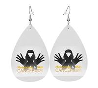 May Is Melanoma And Skin Cancer Awareness Month Pendientes de cuero para mujer Pendientes de gota de agua de imitación de cuero Pendientes colgantes ligeros vintage Joyas para mujer