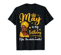 May Is My Birthday - Pañuelo para la cabeza de mujer afro Camiseta