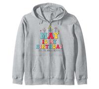 May is My Birthday Yes The Whole Month Flores Groovy Floral Sudadera con Capucha