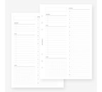 MAY PAPER CO. Agenda diaria A5 sin fecha n.º 04, inserto de media hora para Filofax A5, LV GM, recambio de agenda de 6 agujeros, 5.8 x 8.3 pulgadas